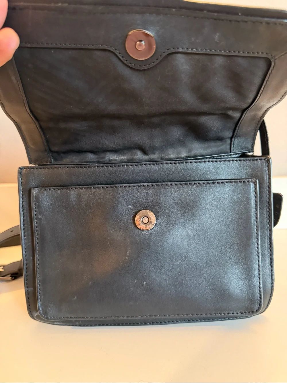 Rebecca Minkoff Black Leather Zebra Calf Hair Crossbody Satchel Bag